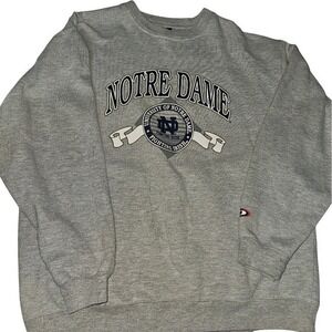 Notre Dame Fighting Irish Sweatshirt XL Gray Pro Player Vintage Crewneck NCAA